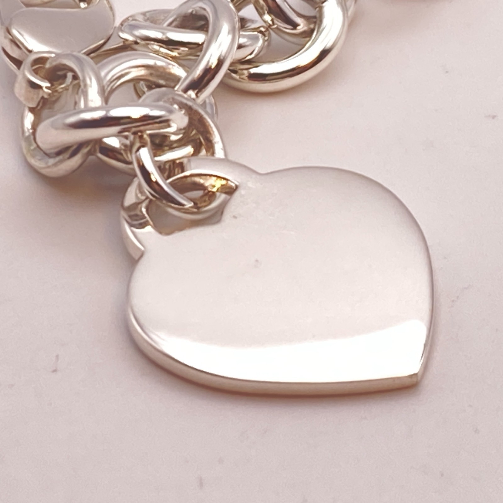 Tiffany & Co. Return to Heart Tag Chain Bracelet 925 Silver 6 1/2″ 33.6g
