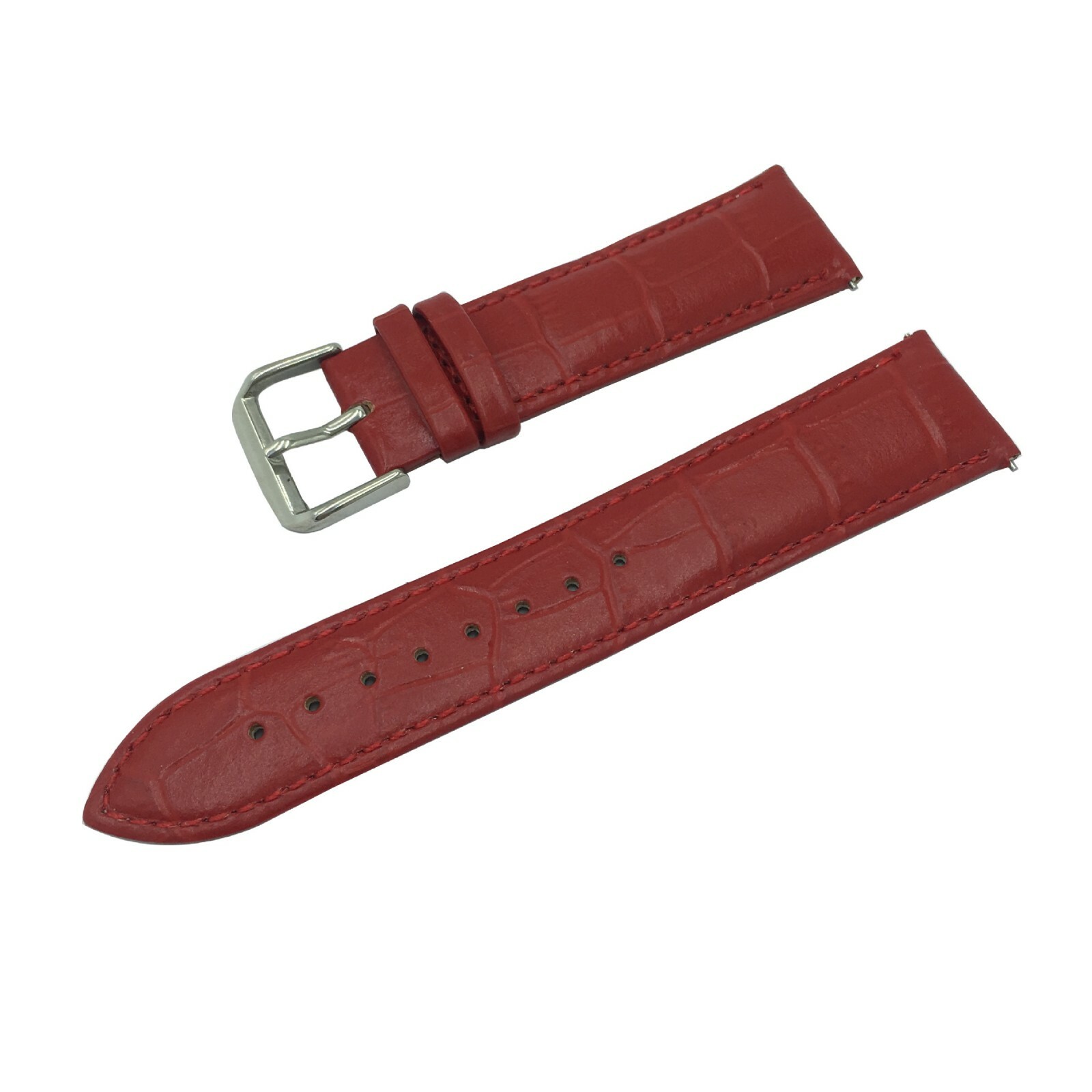 18mm 20mm 22mm Quick Fit Alligator Grain Genuine Leather Watch Band Strap