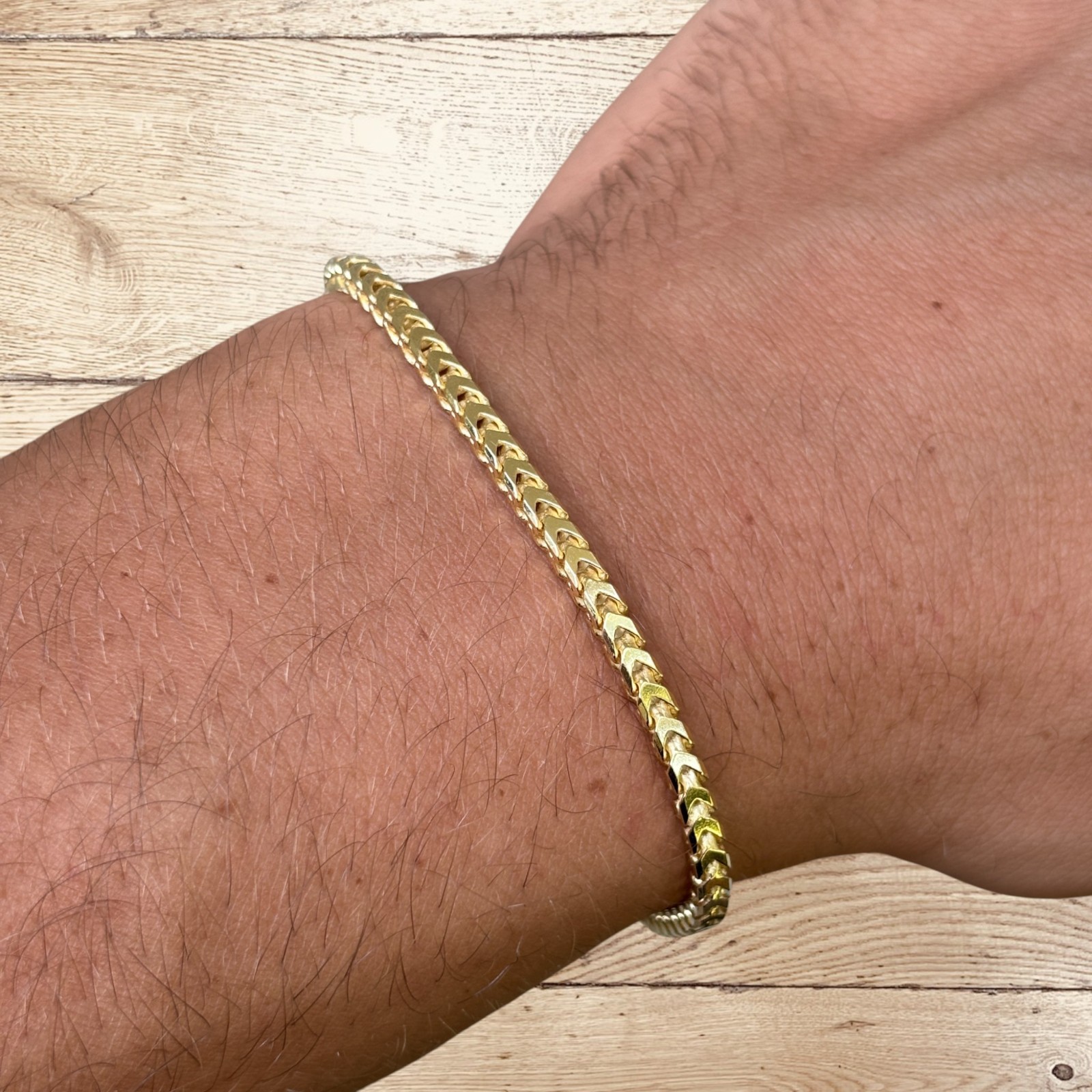 3mm Franco Link Bracelet – Real Solid 925 Sterling Silver Or 14k Gold Vermeil