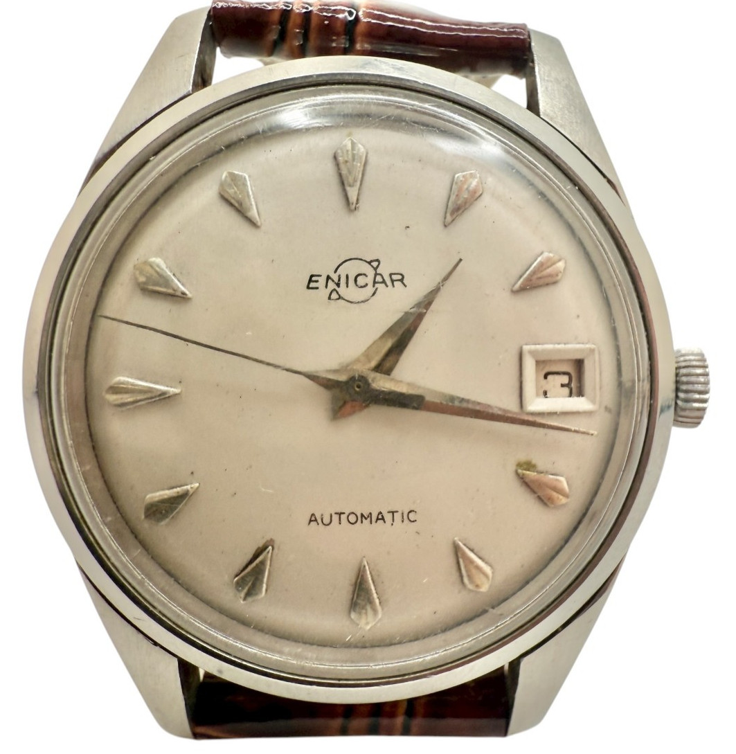 Vintage Steel Manual Wind Aureole Swiss Watch READ DESCRIPTION