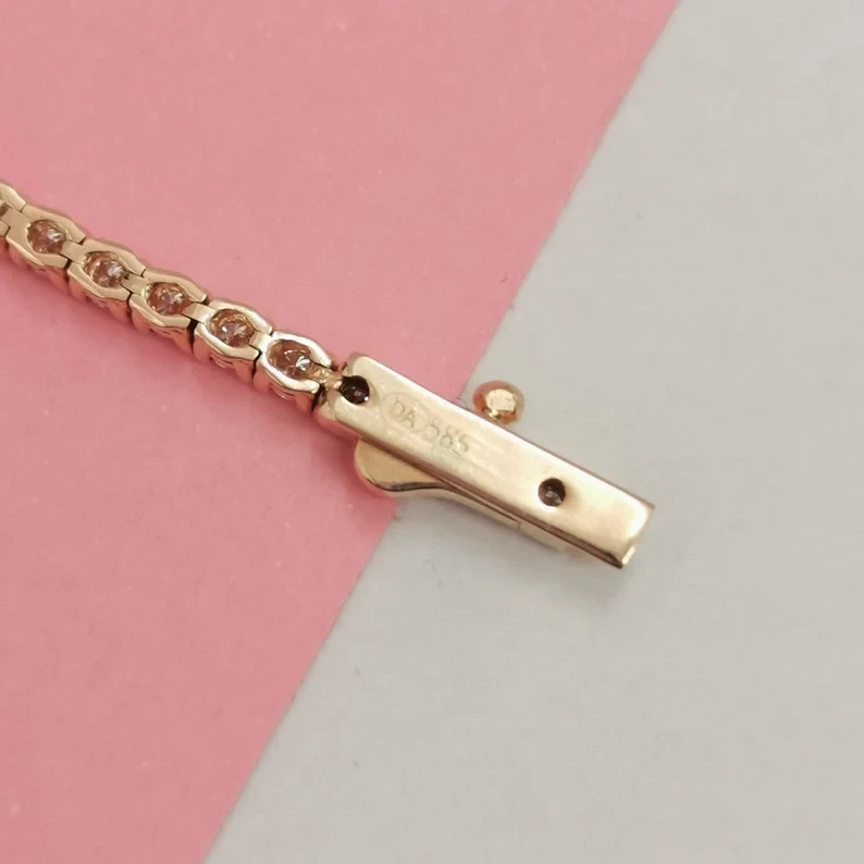 14k Yellow Gold Women’s Propose tennis Bracelet 6.60CT Round Cut Natural Diamond