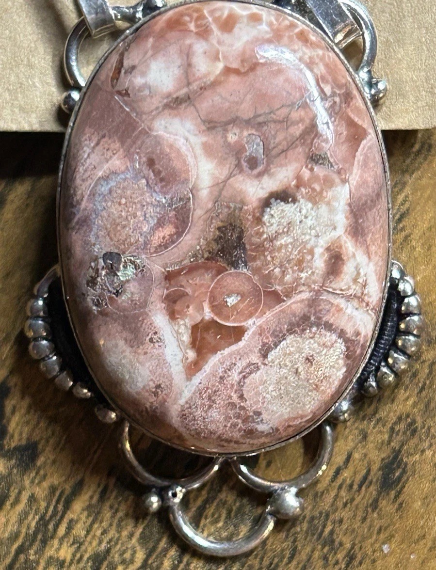 19564. Mexican Bird’s Eye Red Sea Coral Handmade Ethnic 925 Silver Necklace