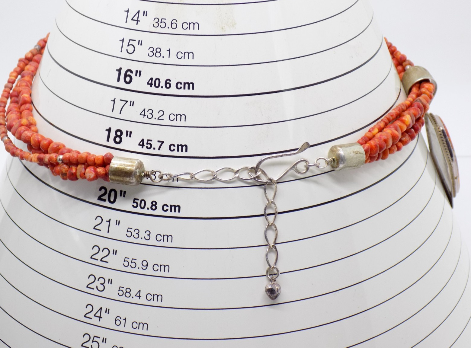 DTR Desert Rose Trading Mine Finds By Jay King Sterling Spiny Oyster Necklace