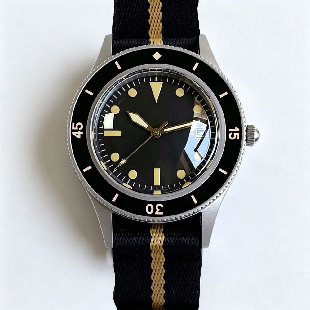 Tandorio 40mm Sapphire Black Dial Ceramic Bezel 20ATM Auto Japan NH35 Men Watch