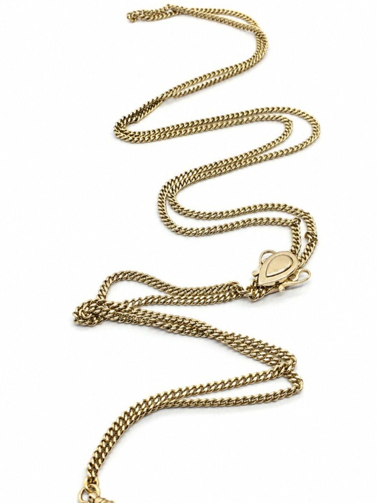 VICTORIAN REVIVAL NECKLACE Adjustable Slider Fob Albert Chain Gold Tone Vintage
