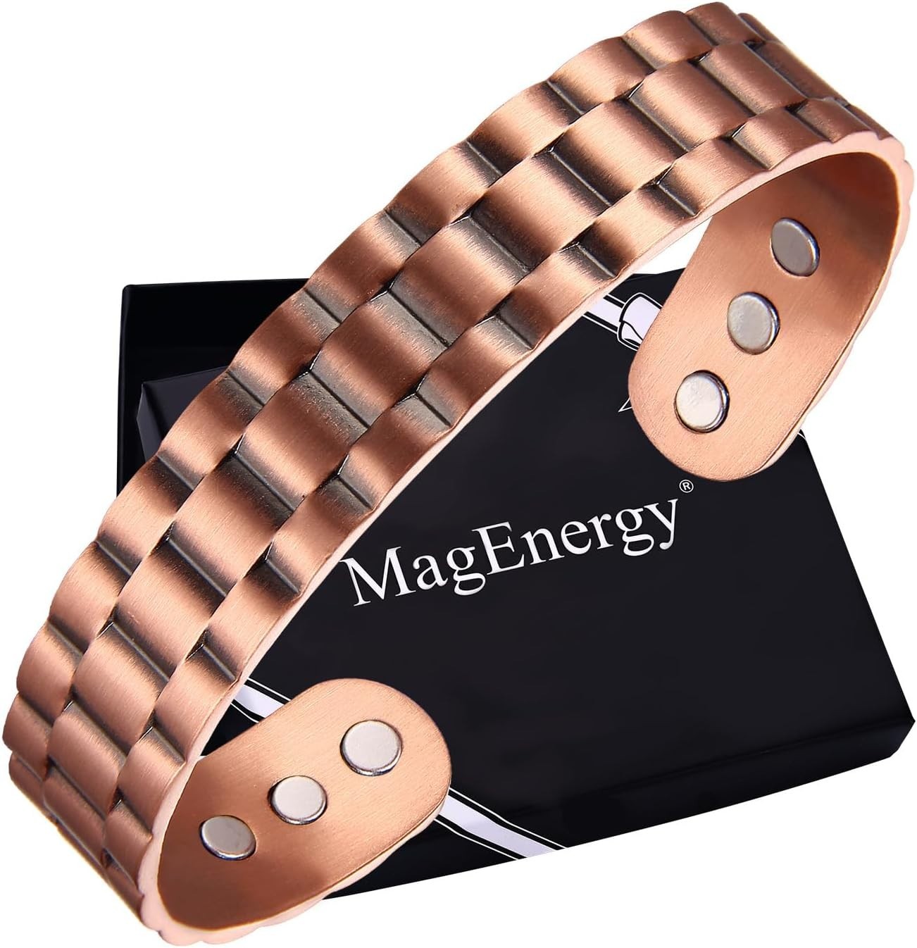 Pulsera de Cobre para Hombres Pulsera de Cobre Puro 99.9% 6 Imanes de 3500 Gauss