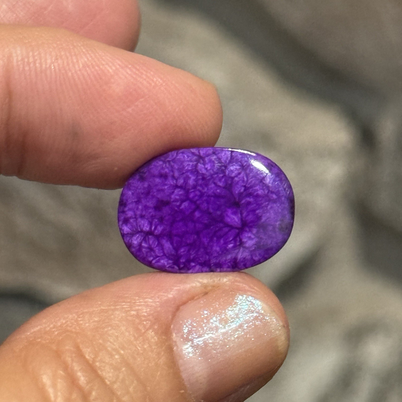 11.2ct 19×13.7×3.5mm Fine Purple Sugilite Oval Backed Cabochon Gemstone