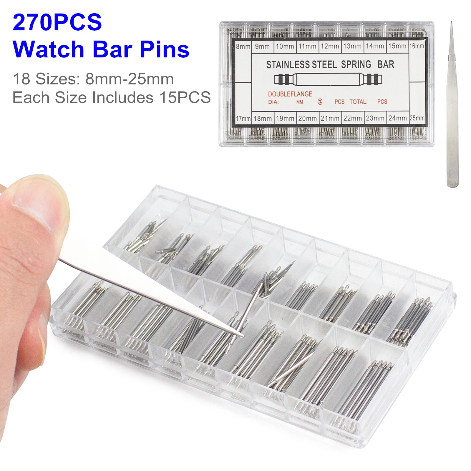 915Pcs Watch Repair Kit Watchmaker Case Opener/Press Spring Bar Link/Pin Remover
