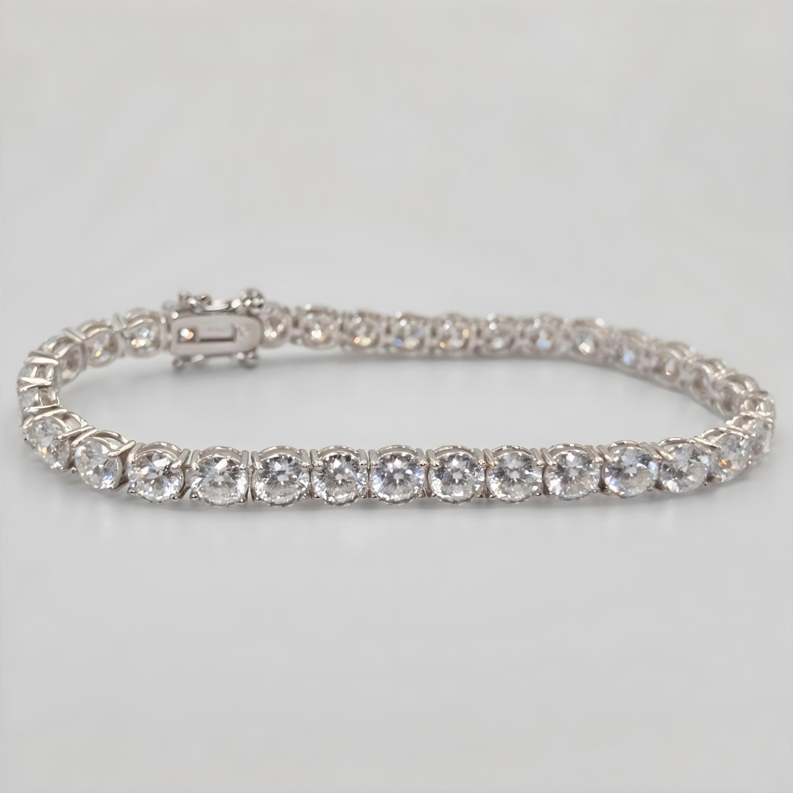 13.5ctw D-VVS1 Portuguese Cut Moissanite Tennis Bracelet, 925 Sterling Silver 7″