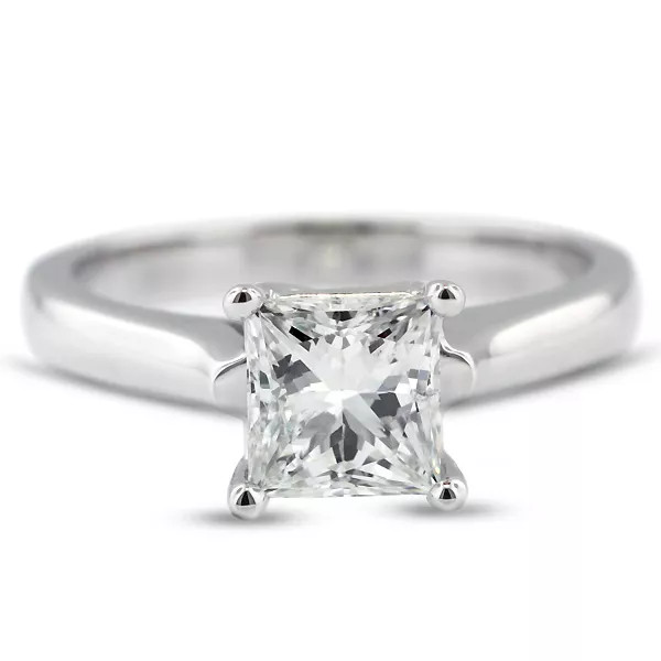 Solitaire Engagement Ring 14K Gold 3.05 Carat Princess Lab-Grown Diamond G VS1