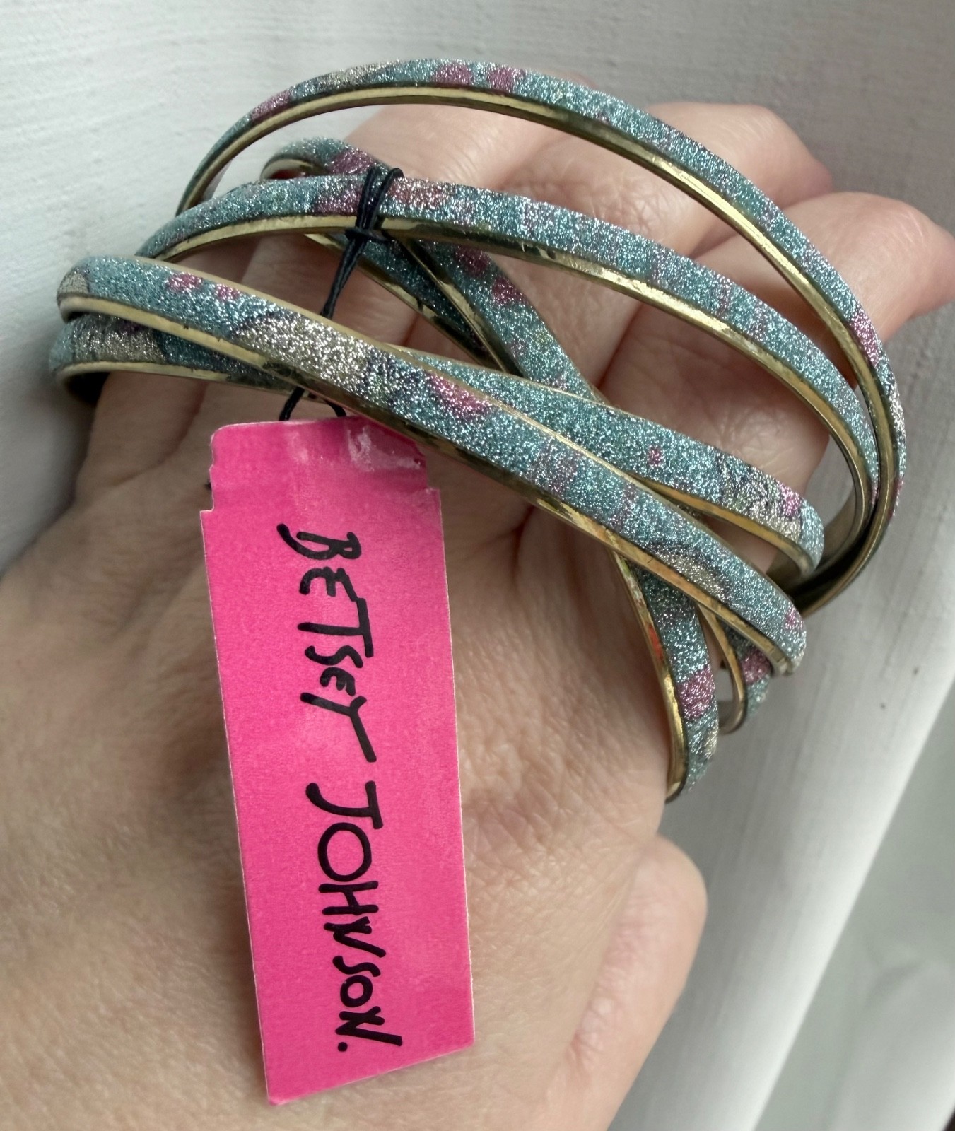 Betsey Johnson blue and gold sparkly glittery bangles NWT – MAKE AN OFFER