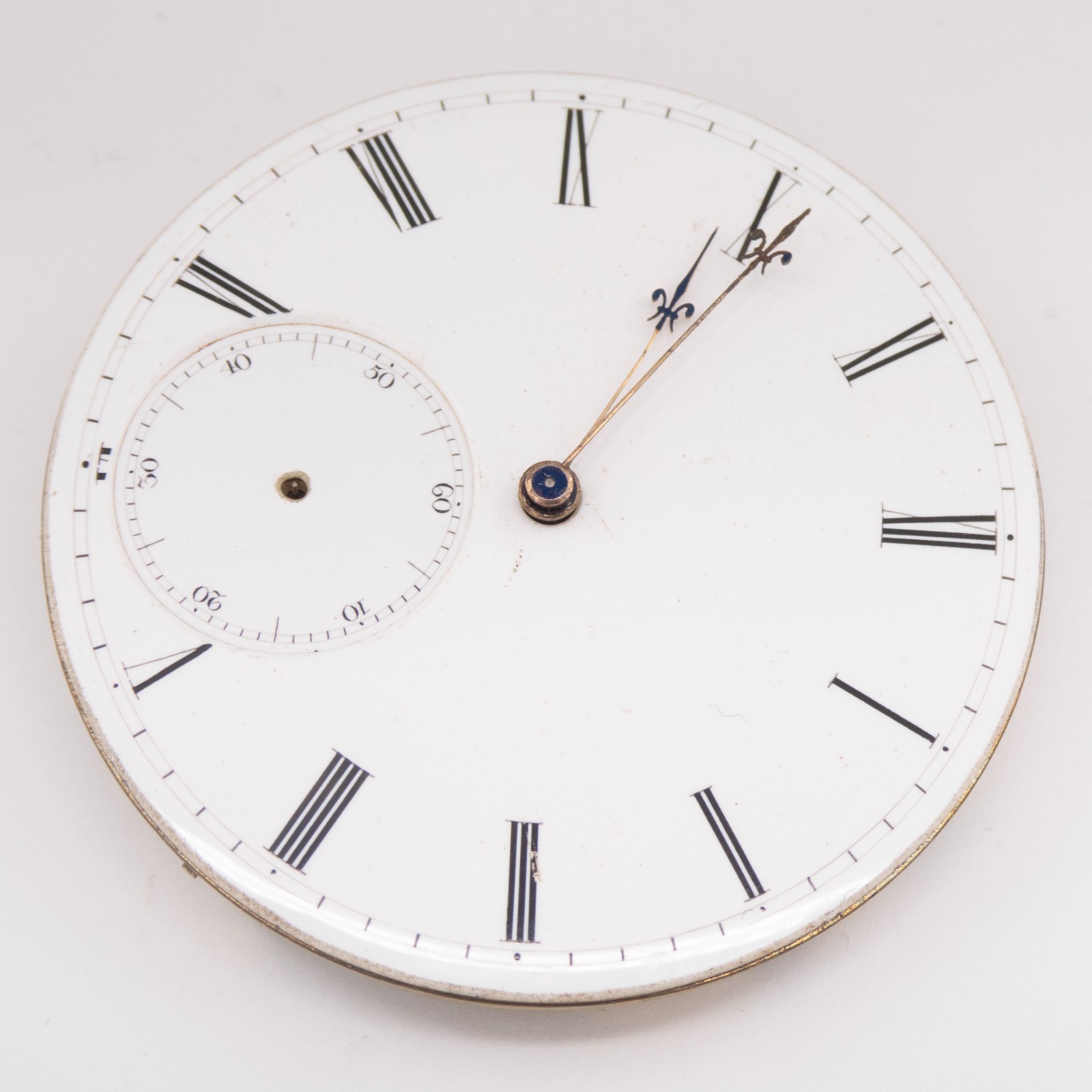 High-Grade Swiss 45.3 x 10.9 mm Antique Pocket Watch Movement, Ticks a Bit
