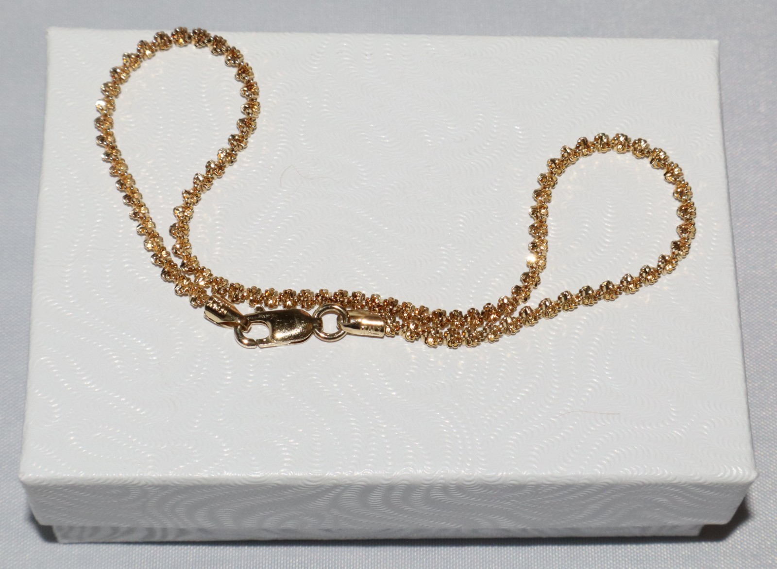 Sterling Silver Gold Toned 9 inch 3mm Twisted Chain Anklet “Italy” 3.2 grams