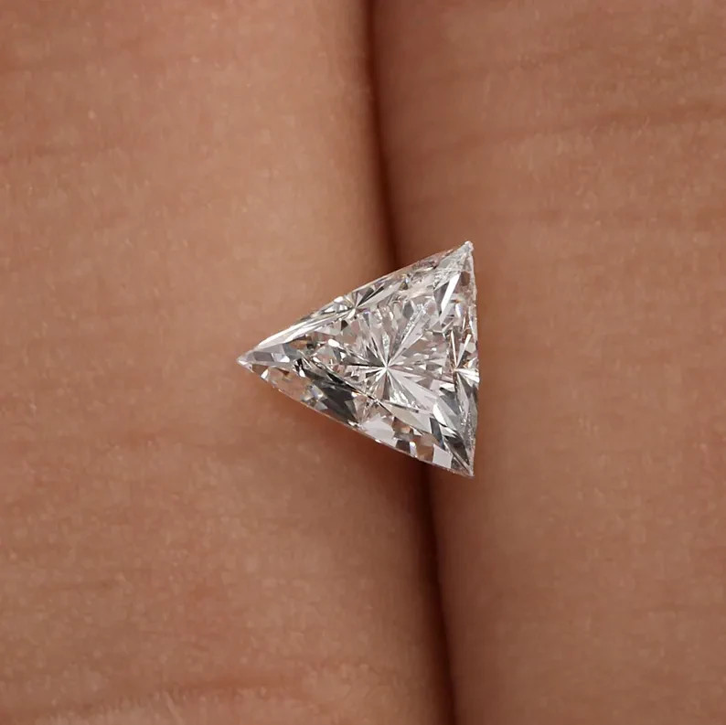 CERTIFIED 1.05 Ct Natural Diamond D Grade traingle LOOSE VVS1/ 6 mm