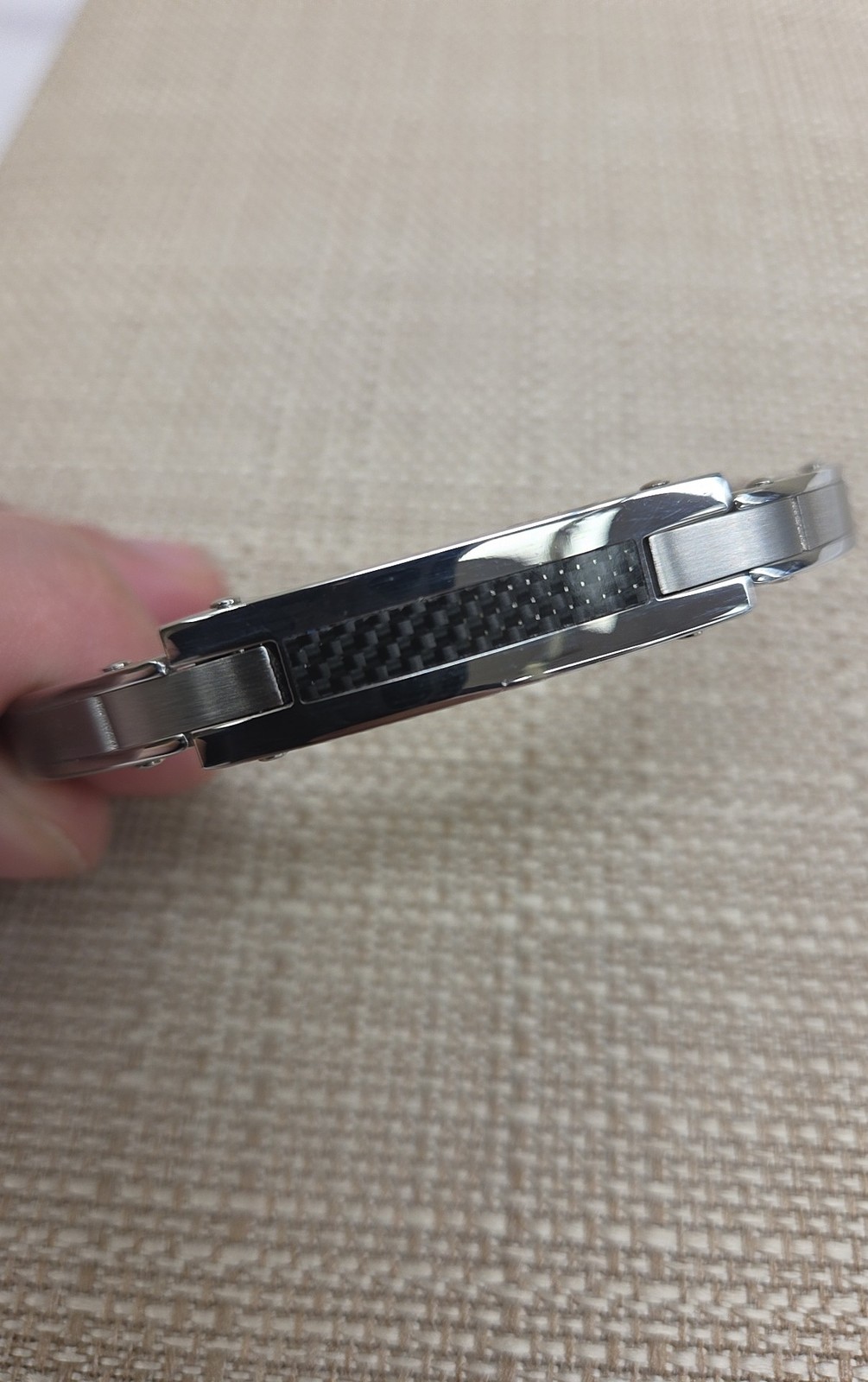 Rosso Designs Men’s Silver Tone Bracelet