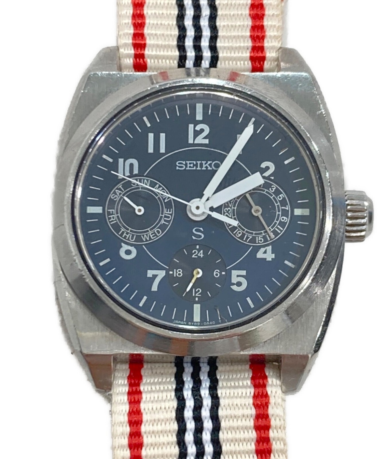 [Near MINT-] SEIKO SUS 5Y89-0A50 Green Dial Men’s Watch Quartz JAPAN