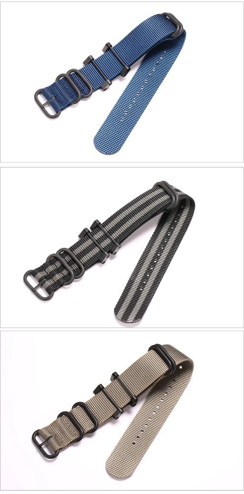 High Quality Thick Nylon Canvas Watch Strap Band Military Diver 24mm