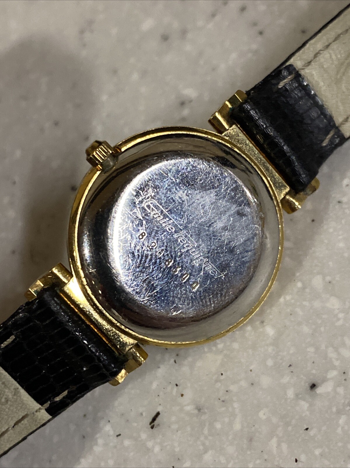 Vintage ladies Emile pequignet French Black And Gold Watch 25mm New Battery