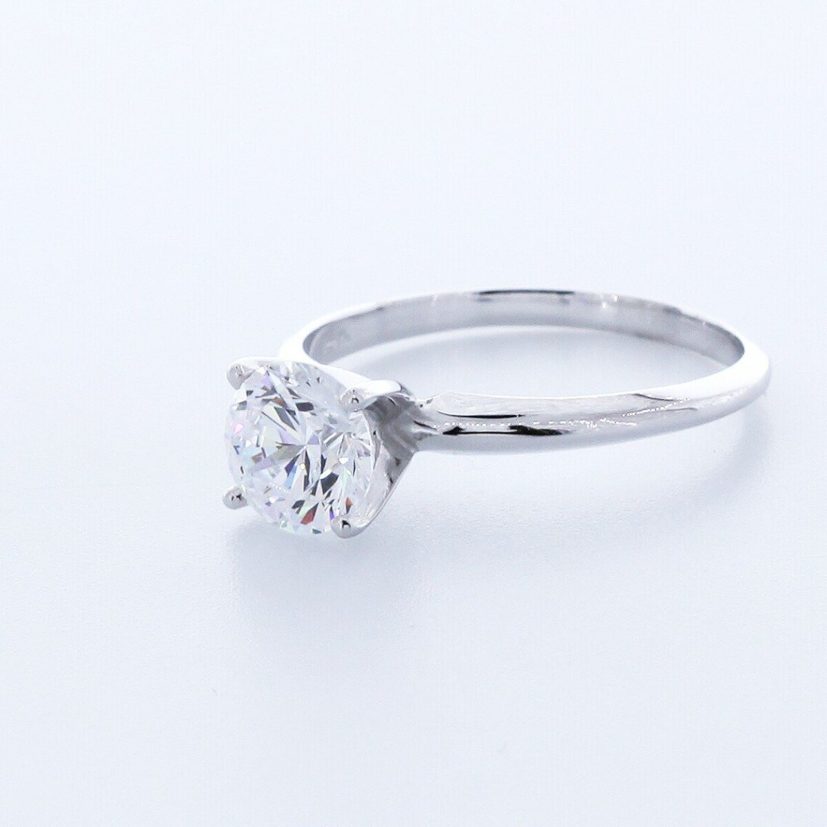 1.3CT Natural Diamond D/VS2 Very Good Cut Round Brilliant 14K White Gold Four-Pr