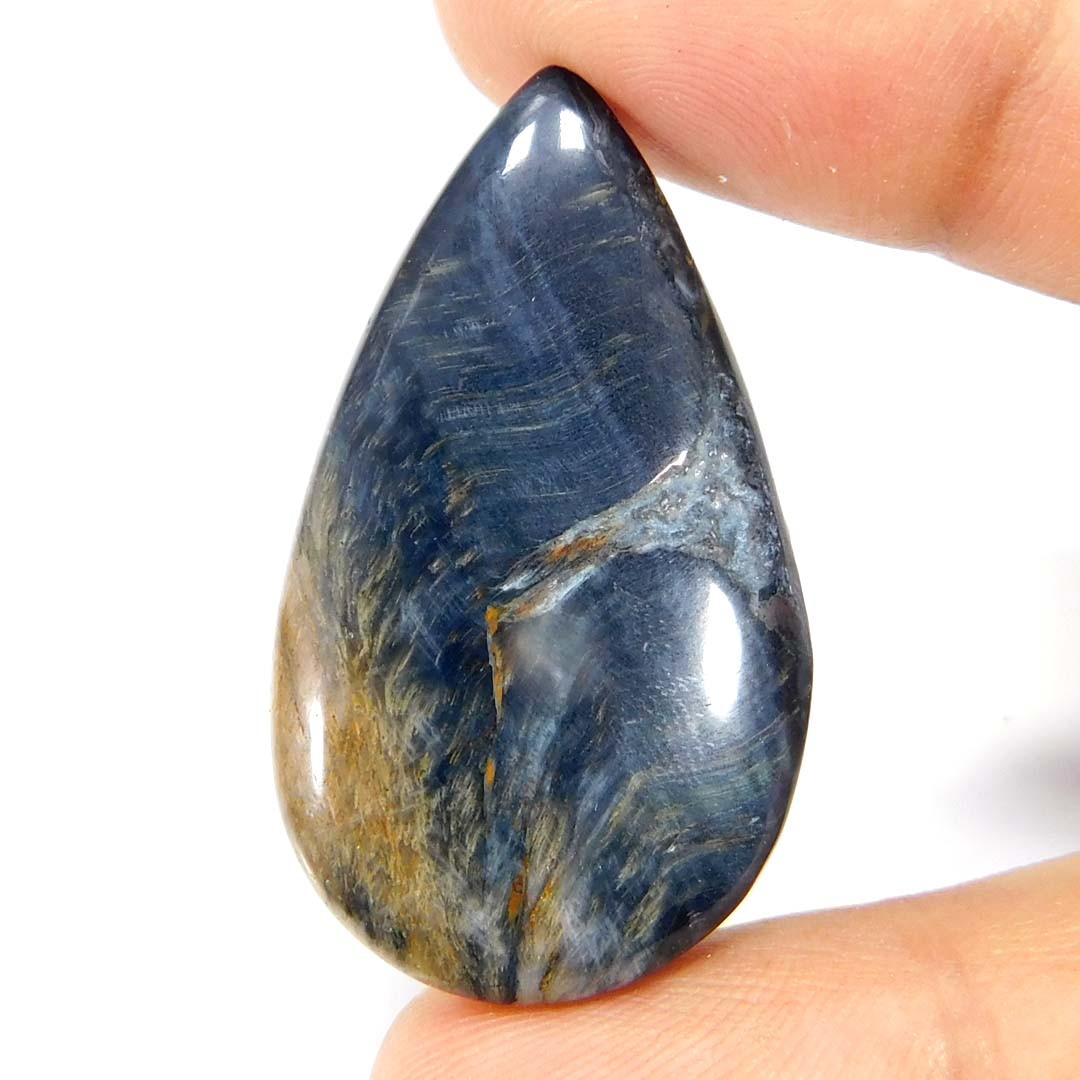 Pear Cabochon Tiger Eye 100% Natural Multi Blue Loose Gemstone 40.55Cts.