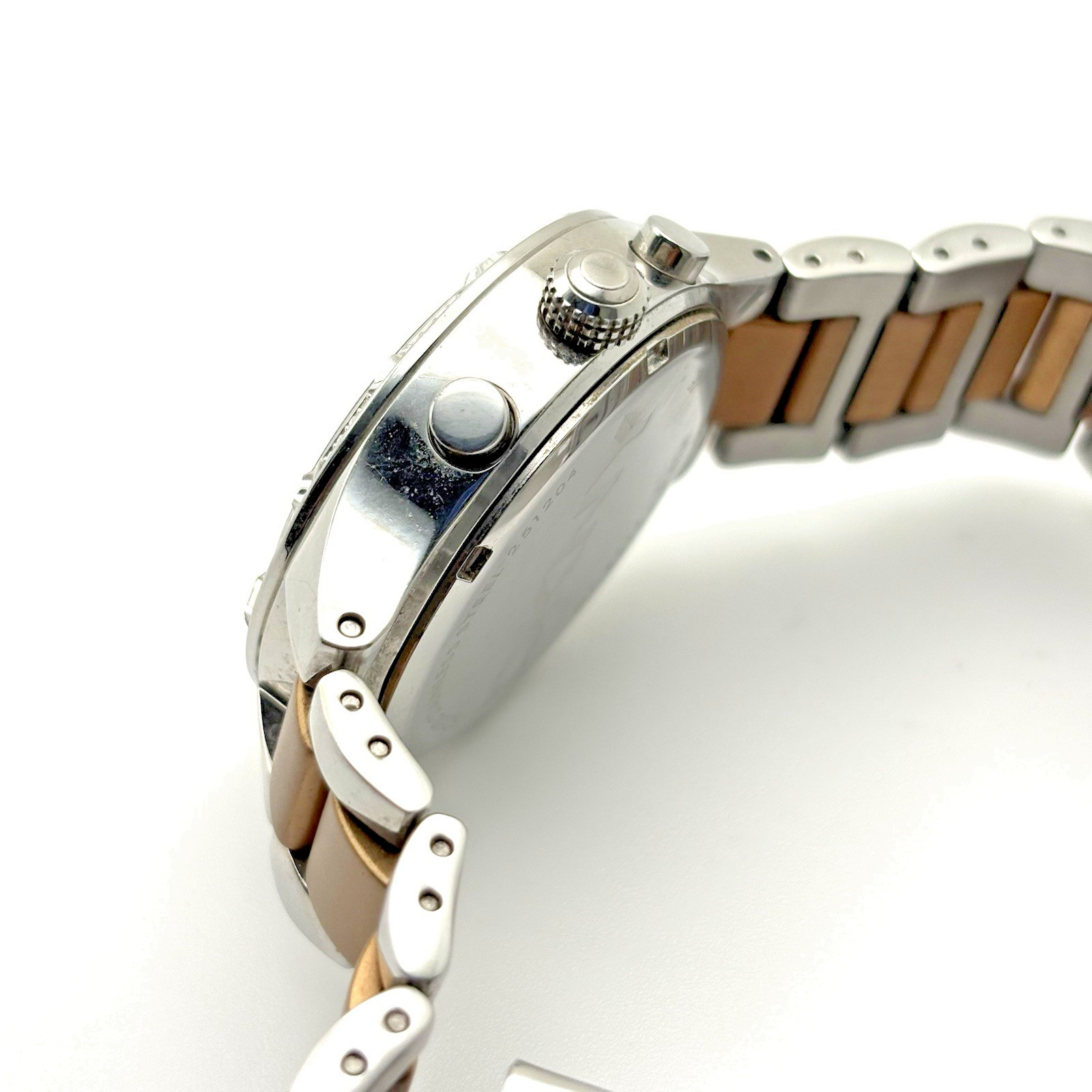 DKNY Chronograph Women Watch Stainless Steel Two-Tone Bracelet Pre-owned NY8512