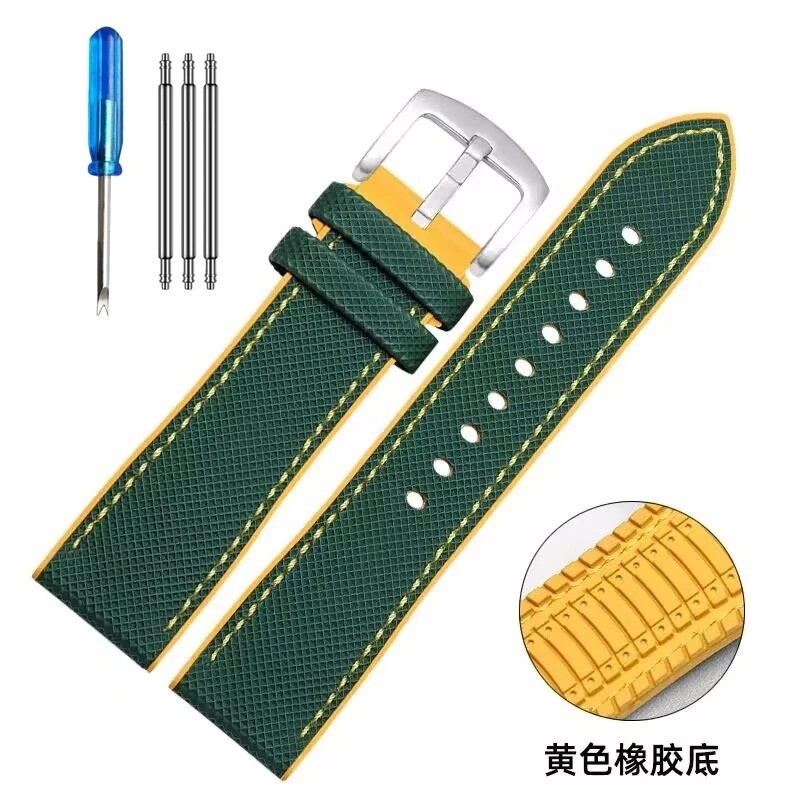 20/22mm Universal Watch Band Nylon Silicone Rubber Watch Strap