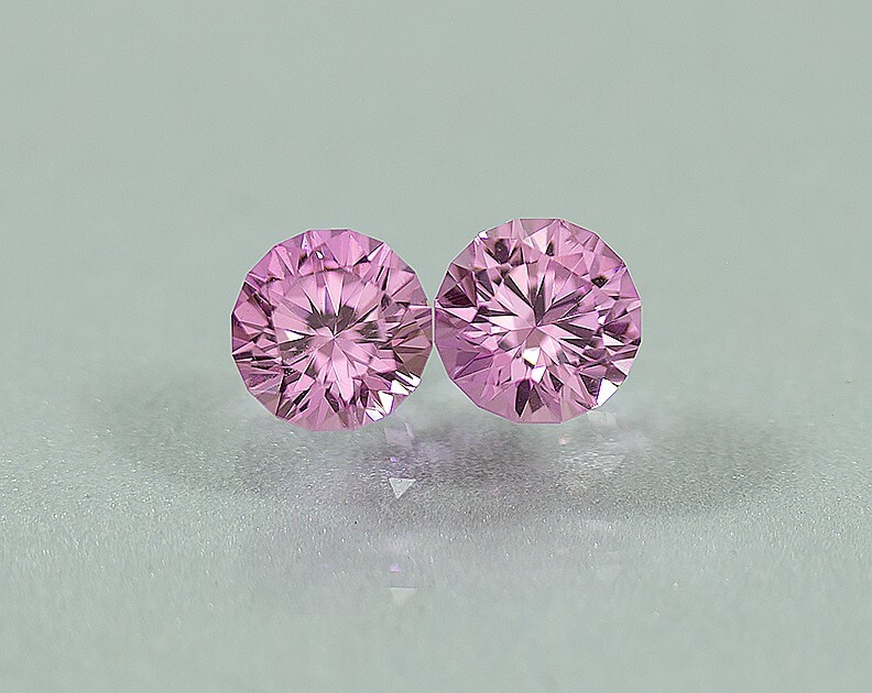 Pink Spinel. Matched Pair. Lab Created. 8 mm. 6.60 cts. Barion Cut. Awesome…