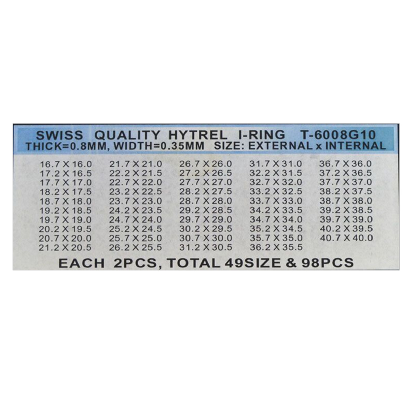 0.8mm Assorted Watch Plastic Waterproof O-ring Gasket for 1.0mm Crystal Glass