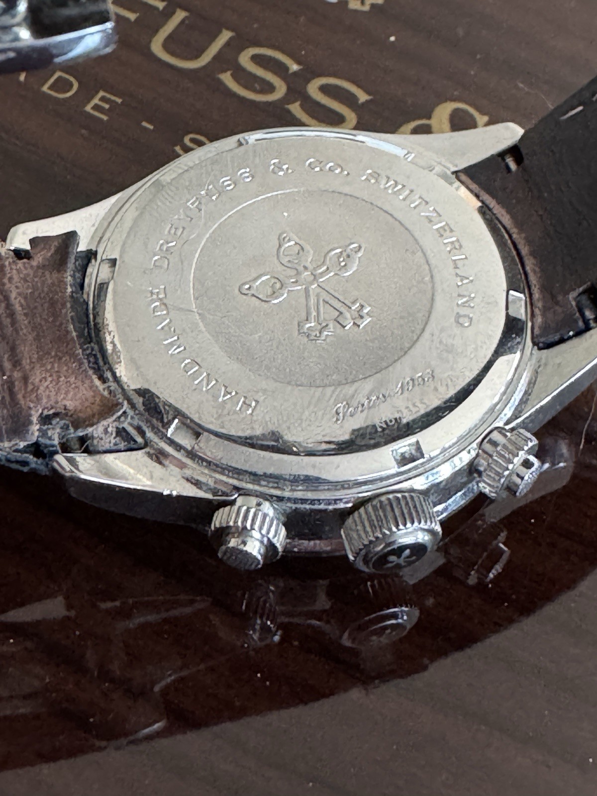 DREYFUSS CO 1853 # 2355 CHRONOGRAPH WATCH MEN QUARTZ 40mm new battery With Box