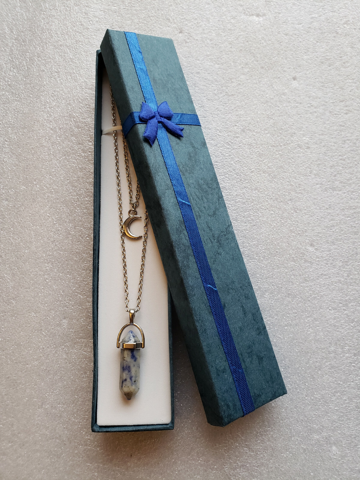 Healing Crystal Necklace Layered Moon Pendent. Women & Girls/Christmas Present!