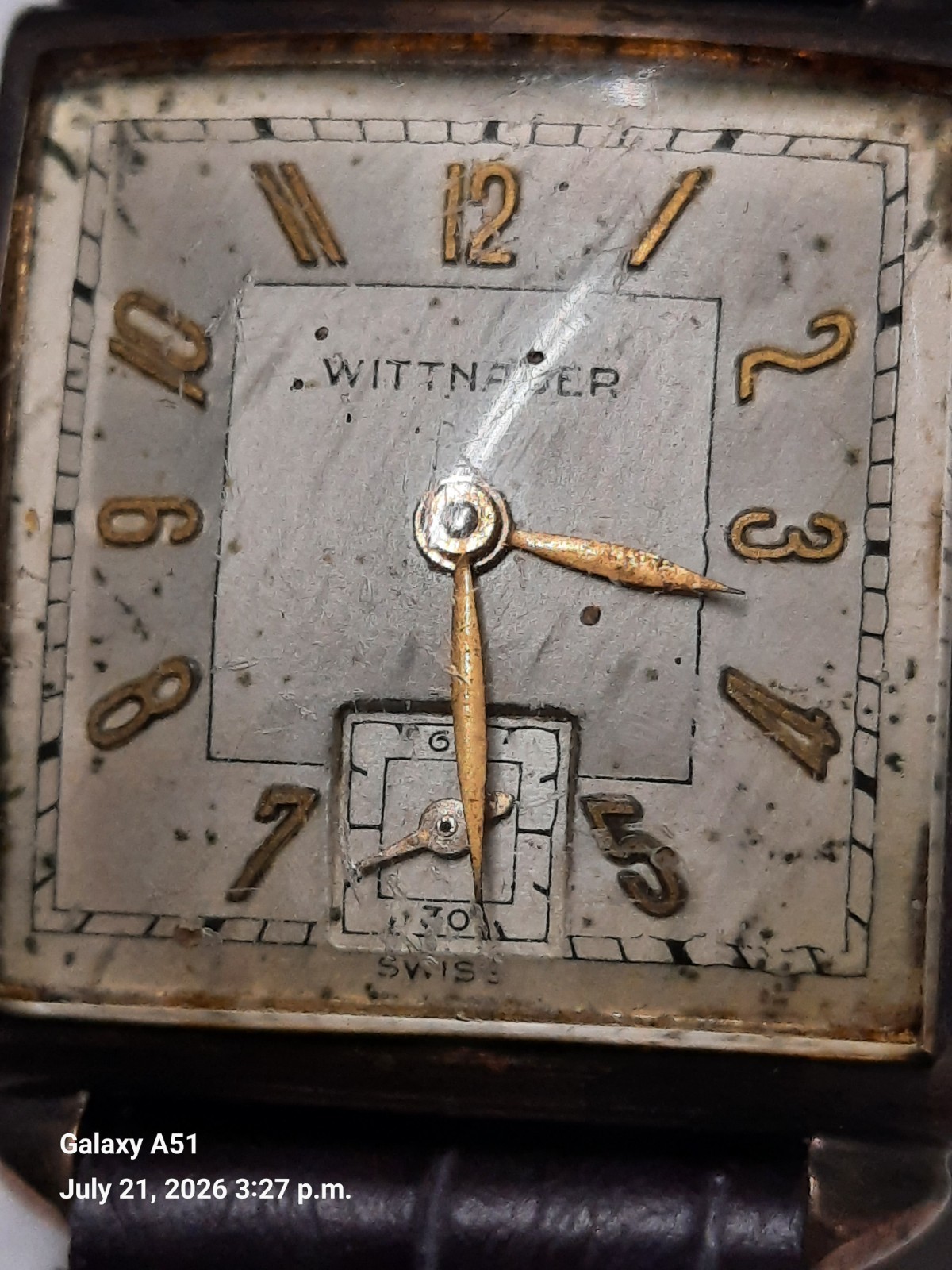 VINTAGE WITTNAUER 15J ART-DECO WATCH, MAN WIND, RUNS