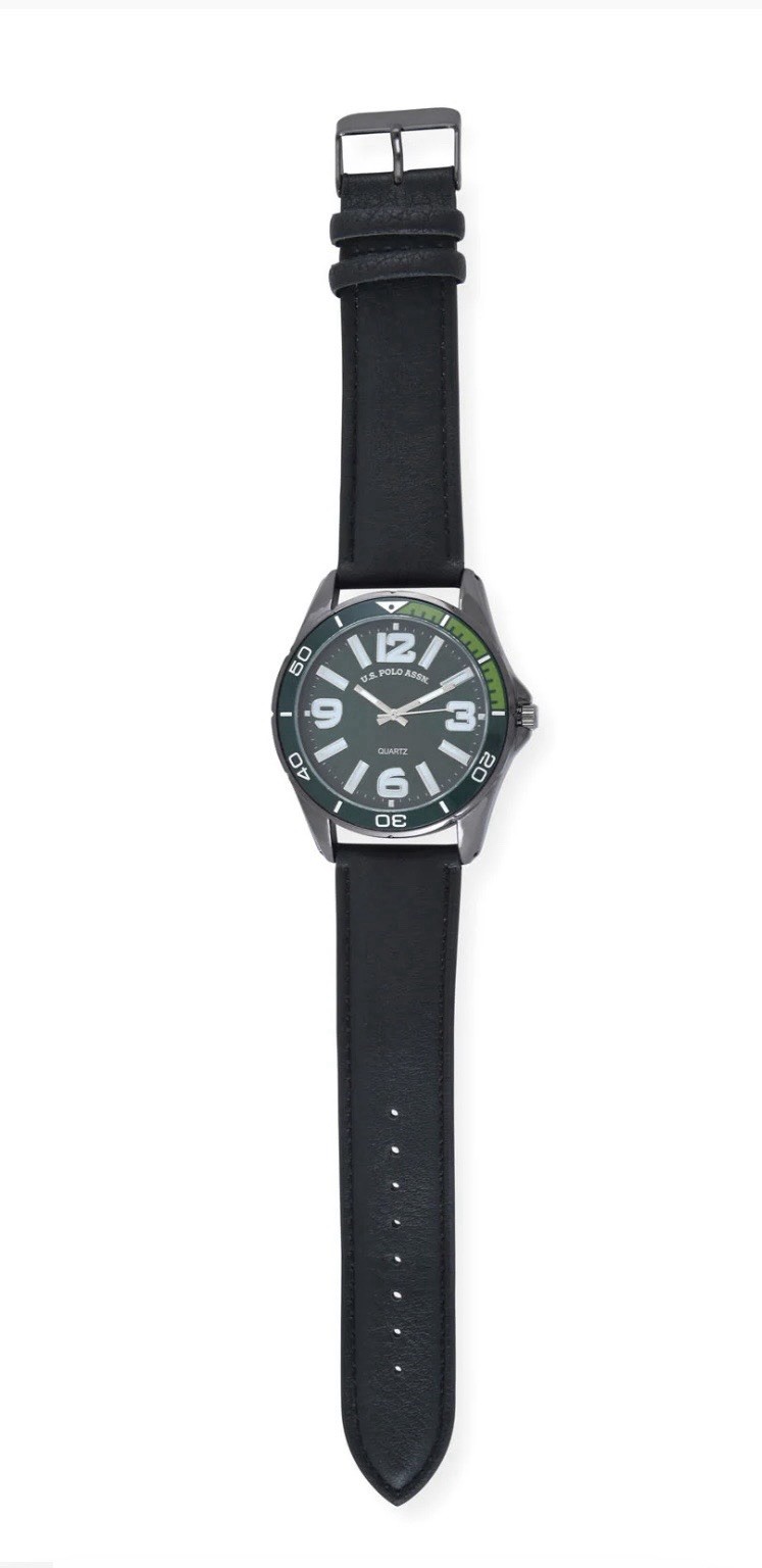 Us Polo Assn. Mens Watch Stackable Black Strap