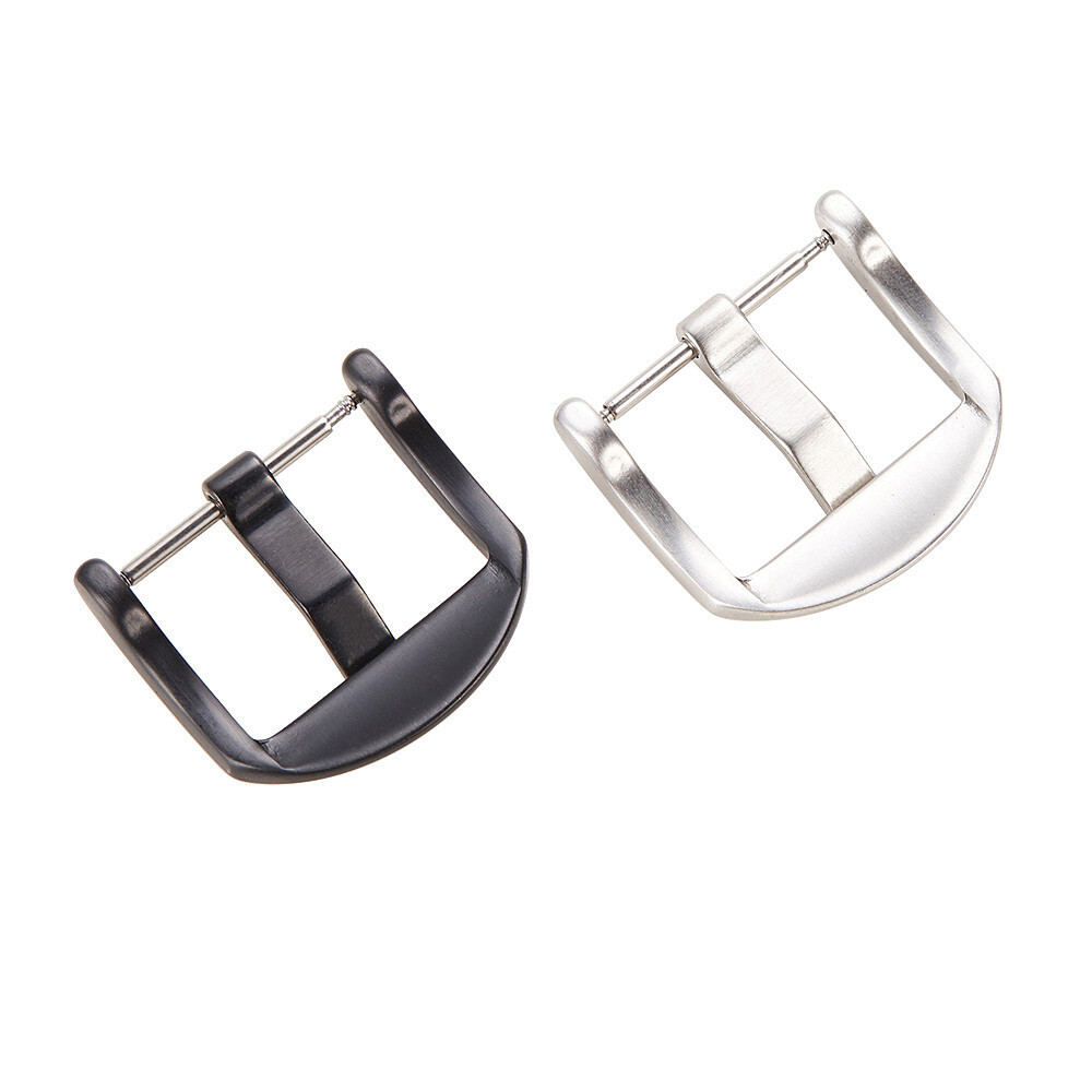 Watch Strap Band Silver Black Stainless Steel Watch Buckle 16mm 18mm 20mm 22mm