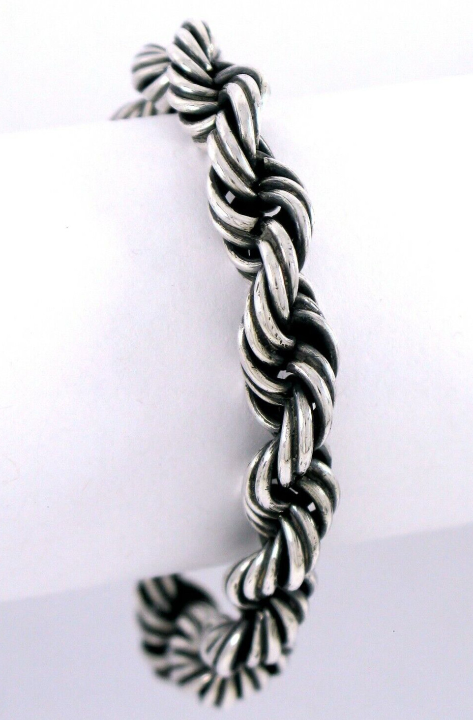 Suarti Sterling Silver 925 7.7″ Rope Bracelet 48.7G
