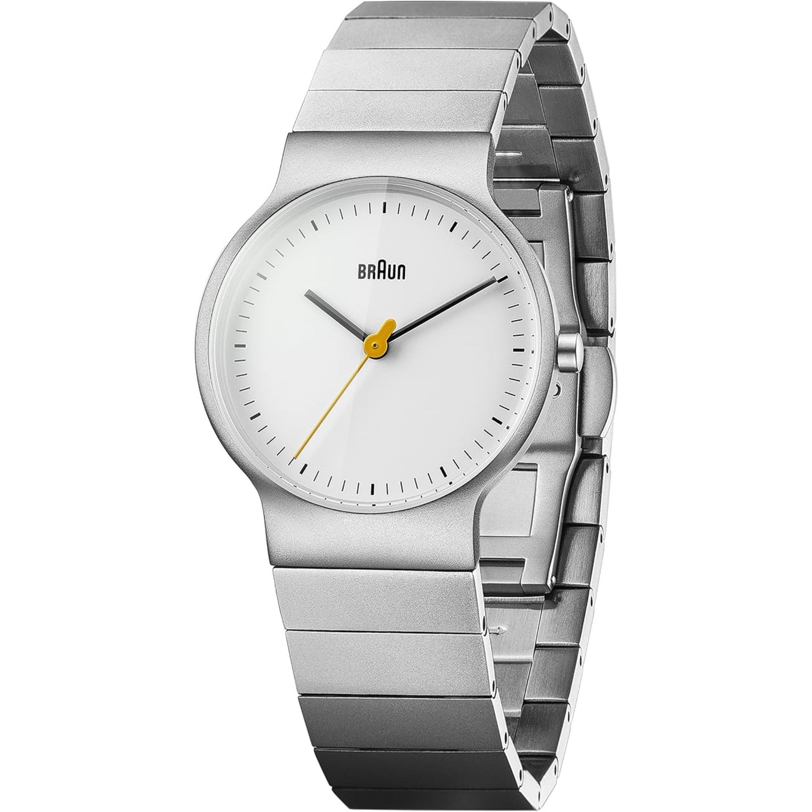 Braun Ladies Slim Watch White Dial Stainless Steel Bracelet BN0211SLBTL