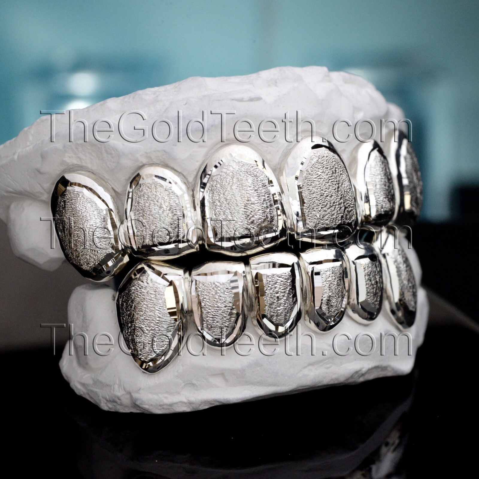 Custom Grillz .925 Sterling Silver Diamon Dust Handmade Real Grill Teeth