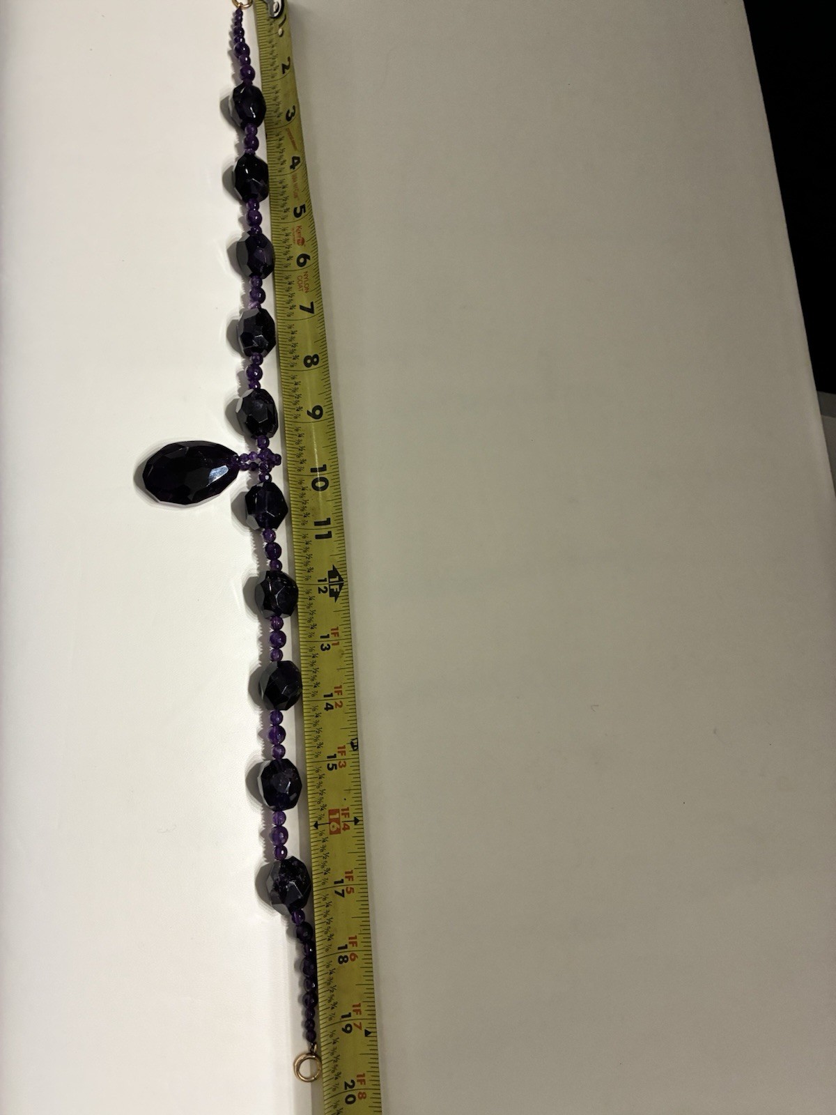VTG 14K GOLD FILLED MASSIVE AMETHYST BEADED STATEMENT PENDANT NECKLACE 140g 20”