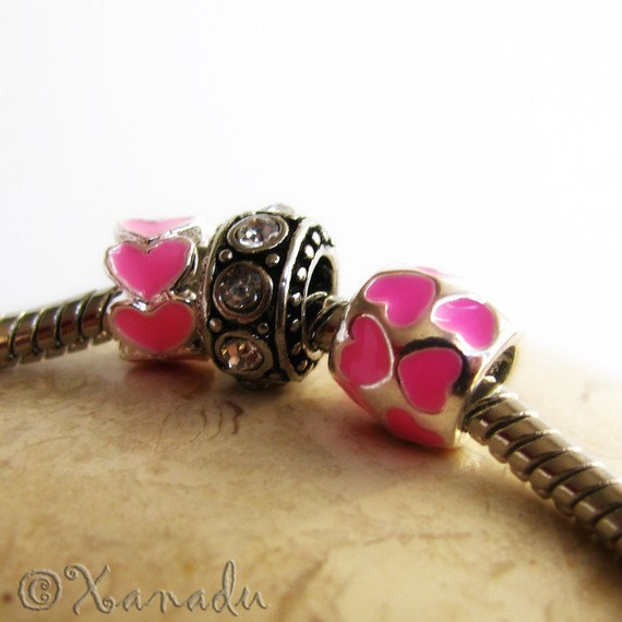Pink Heart Hello Kitty European Charm Bracelet – Kid Child Small Sizes Available