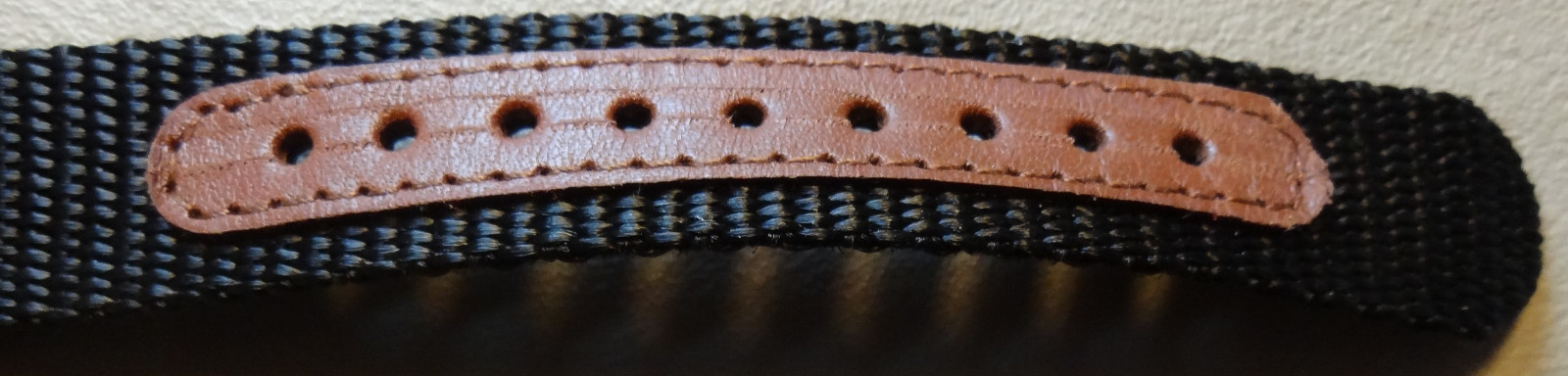 New Mens ONE PIECE Nylon 18mm Timex Expedition Camper Watch Band Black w/Brown