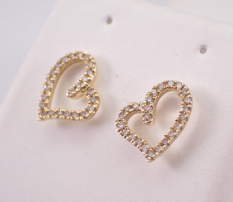 1.60Ct Round Cut Moissanite Women’s Heart Stud Earrings 14K Yellow Gold Plated