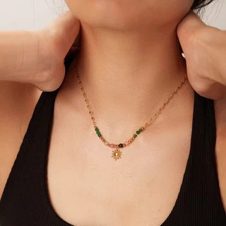 Sunshine Bead Pendant Necklace