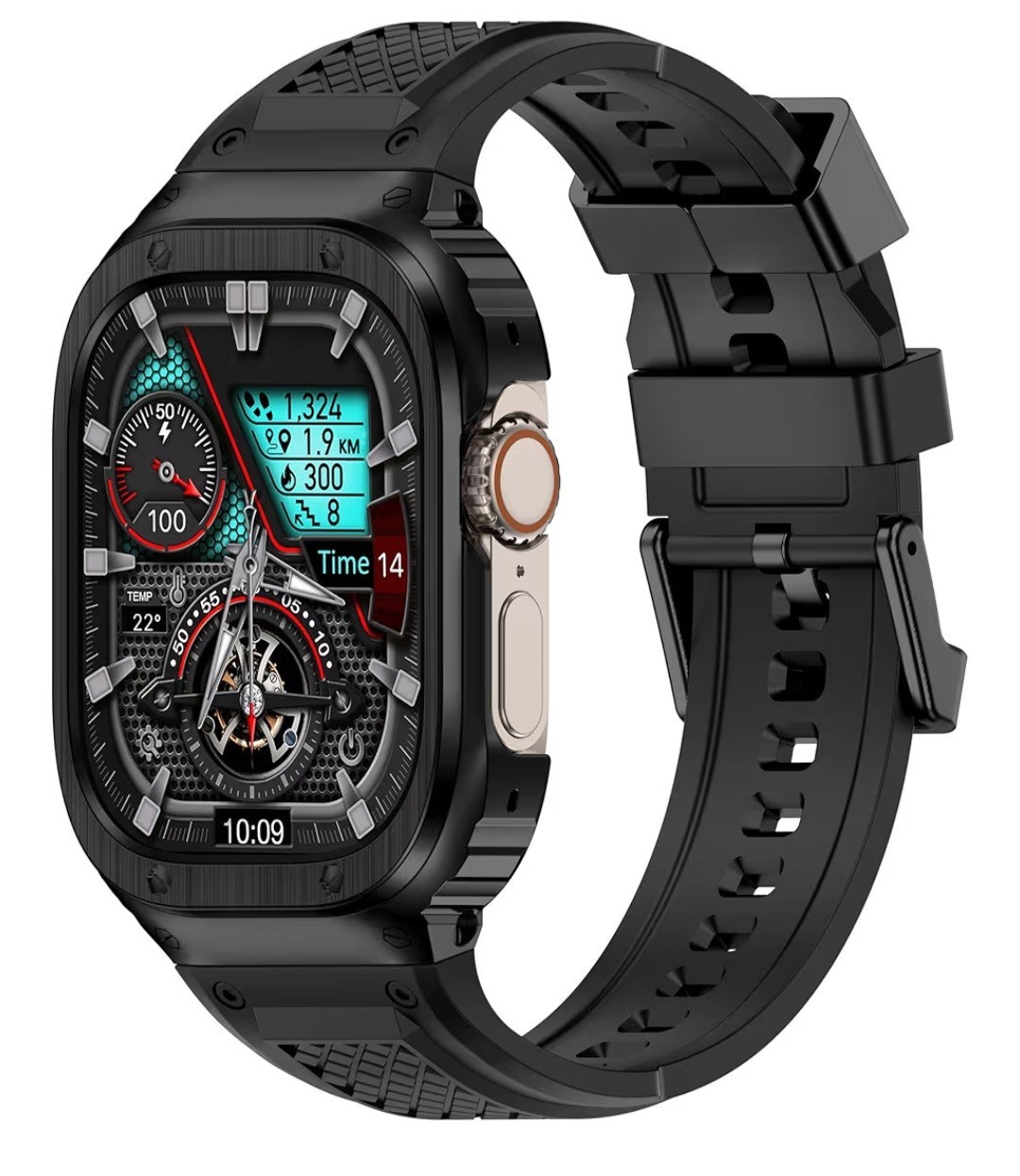 Band with Stainless Steel Case Compatible Apple Watch Series Ultra 1 2 3 49mm