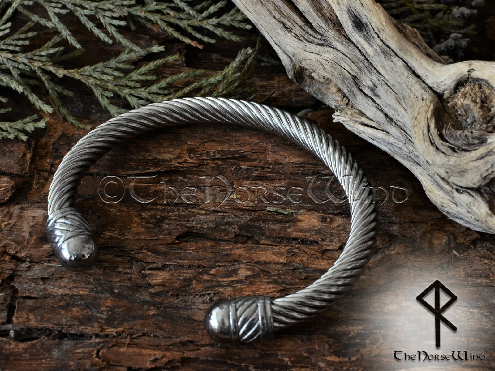 Solid Viking Bracelet Stainless Steel Cuff Norse Arm Ring Torc Viking Jewelry