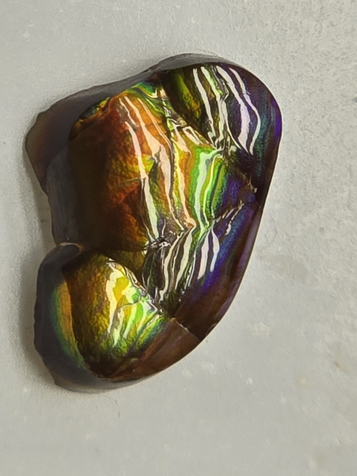 Dancing Rainbow Fire Agate Gem 6.7 Ct Original Hand Carved Natural Arizona Gem