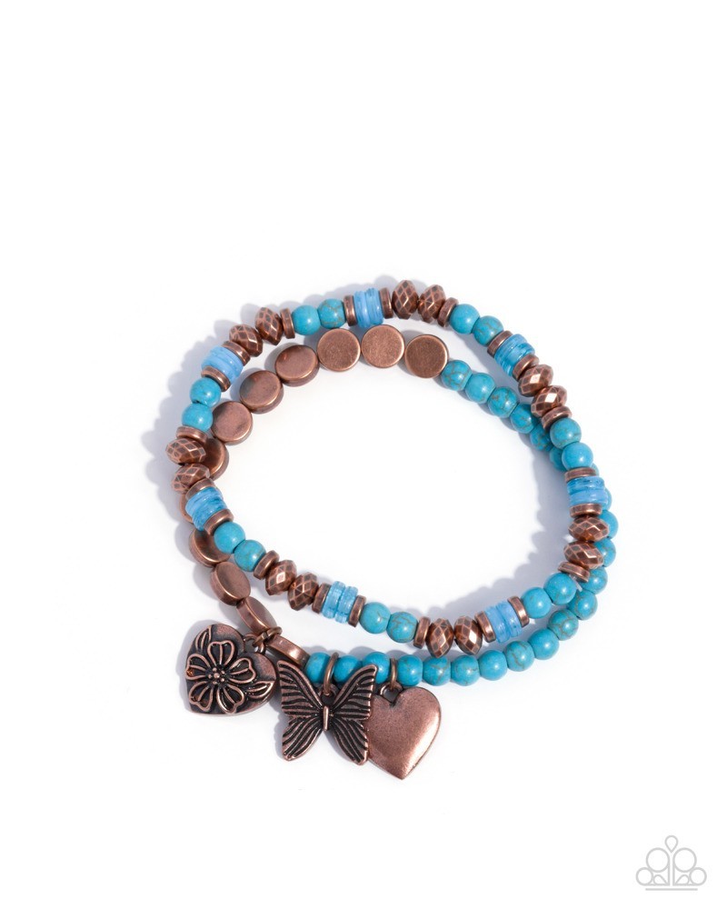 Paparazzi Gliding Greeting – Copper – Acylic – Beads – Stone Beads – Charms -2 S