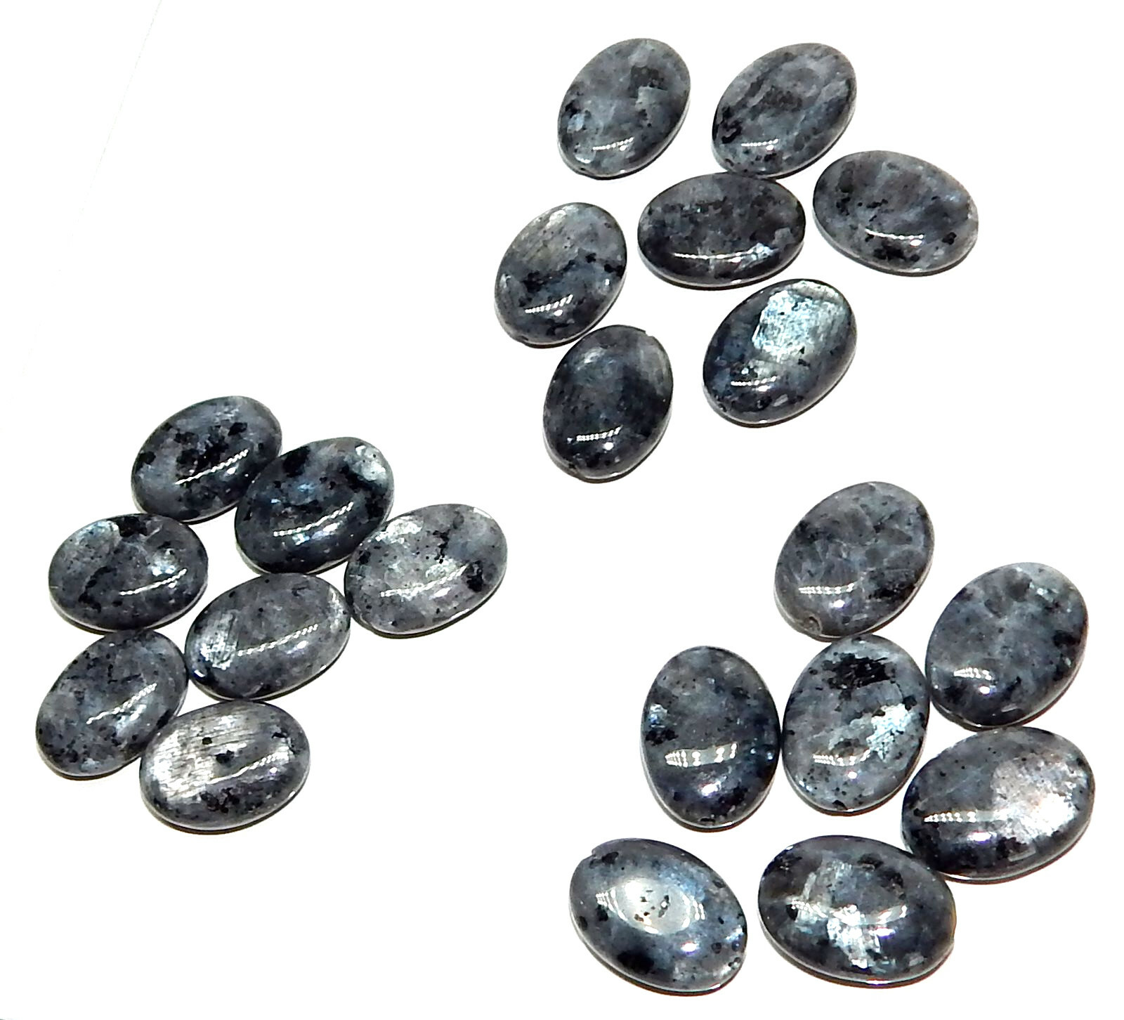 15ct Larvikite Labradorite Silver Blue Flash Oval Bead Natural Mined Norway