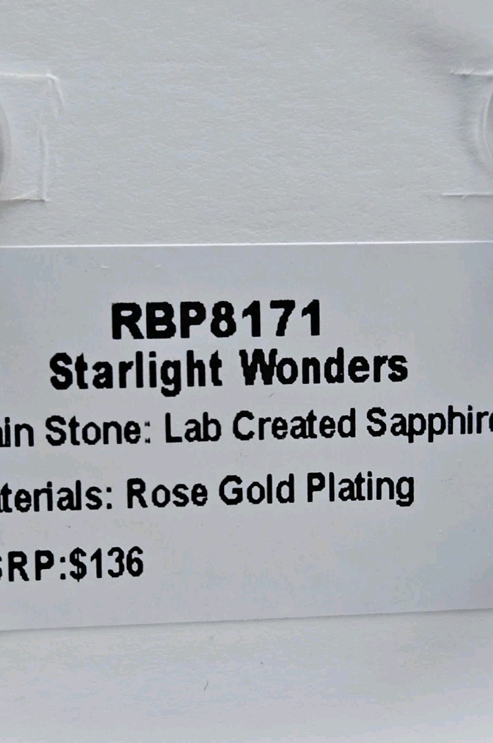 BP SEPTEMBER BDAY EARRINGS RBP8171 “Starlight Wonders” LC Sapphire On Rose Gold