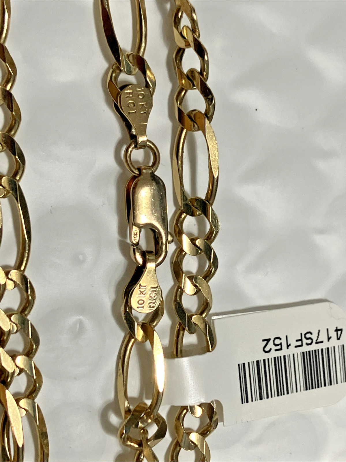 10kt Real Solid Gold Figaro Link Chain 15.2Grams 5.4mm 22” RCI Brand NWT 10K