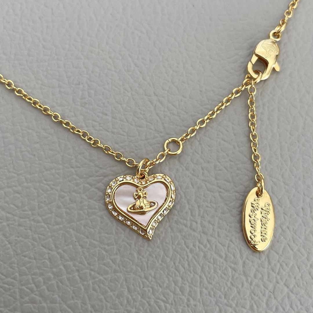 Petra Heart Shell Necklace Earrings Set Gold With Pouch