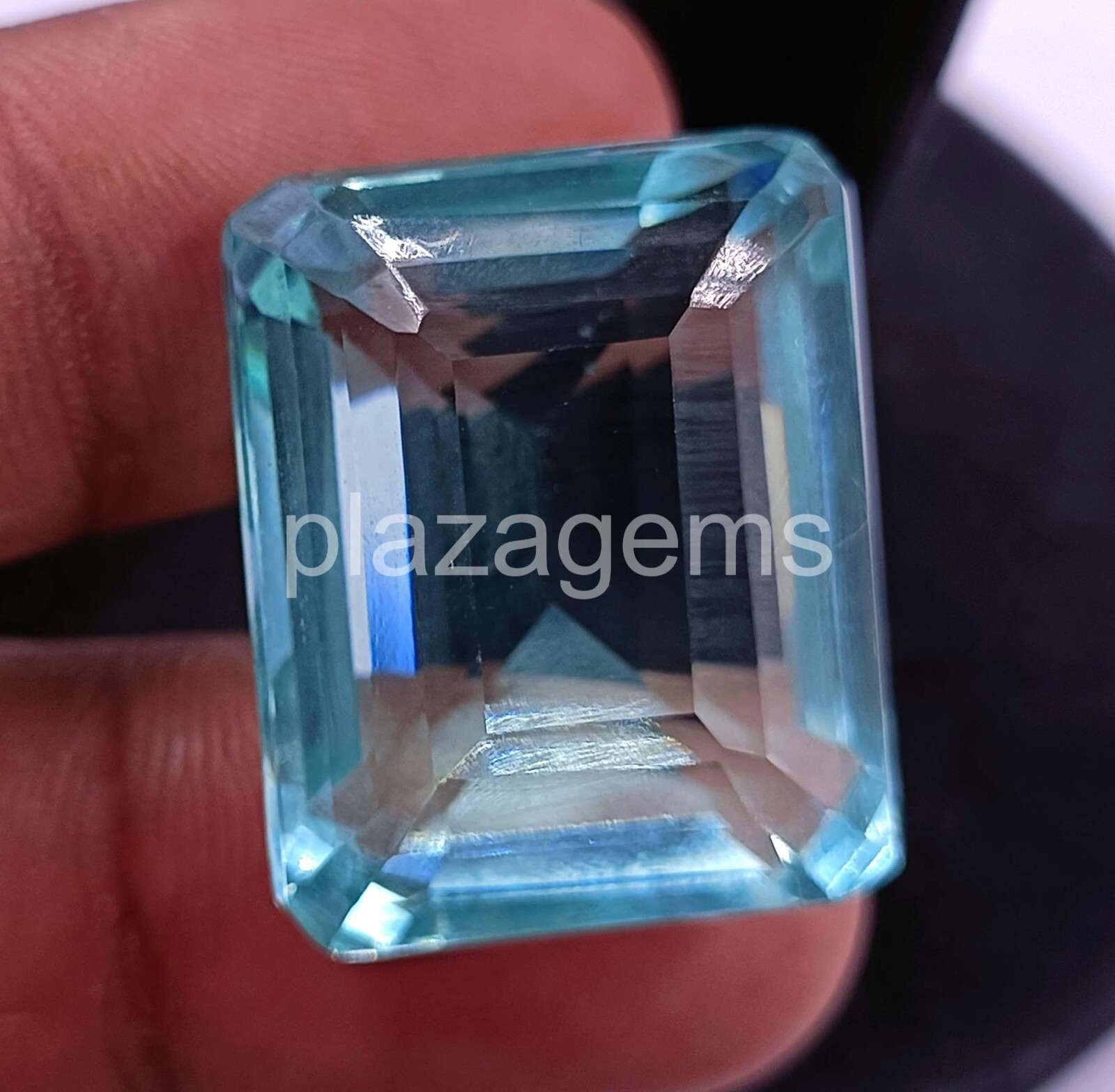 53.5 CT EMERALD SHAPE NATURAL BLUE AQUAMARINE LOOSE GEMSTONE EGL 5RDZ